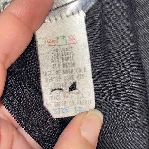 Vintage High Waist Black Linen Like Pants Size 12 Classic Carol Collection - Picture 7 of 11